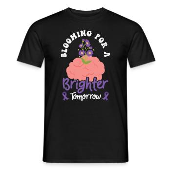 Alzheimer-Bewusstsein Purple Ribbon Gehirn - Männer T-Shirt - Schwarz - Vorne - AI Model Male 178 light (178cm)