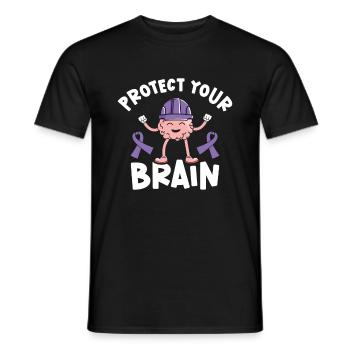 Alzheimer's Awareness Brain Mental Health - Men's T-Shirt - black - Front - AI Model Male 178 light (178cm)