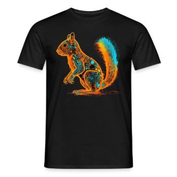 Eichhörnchen Bunt Kunstwerk Geschenk Tier Kunst - Männer T-Shirt - Schwarz - Vorne - AI Model Male 178 light (178cm)