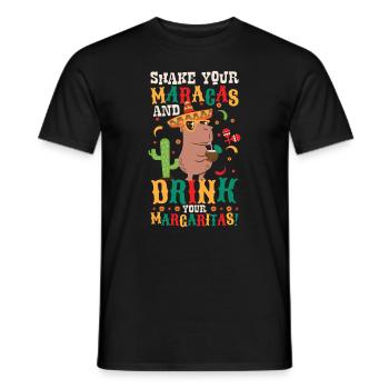Capybara Mariachi Cinco de Mayo Fiesta - Männer T-Shirt - Schwarz - Vorne - AI Model Male 178 light (178cm)