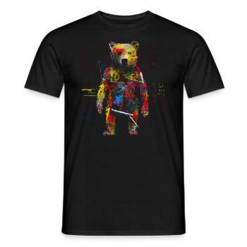Bear Artwork Animal Bear Gift Animal Motif Art - Men's T-Shirt - black - Front - AI Model Male 178 light (178cm)