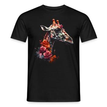 Giraffe Animal Africa Gift Animal Lover Zoo - Men's T-Shirt - black - Front - AI Model Male 178 light (178cm)