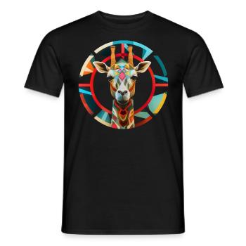 Giraffe Animal Africa Gift Animal Lover Zoo - Men's T-Shirt - black - Front - AI Model Male 178 light (178cm)