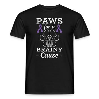Alzheimer's Awareness Pet Purple Ribbon Paws - Men's T-Shirt - black - Front - AI Model Male 178 light (178cm)