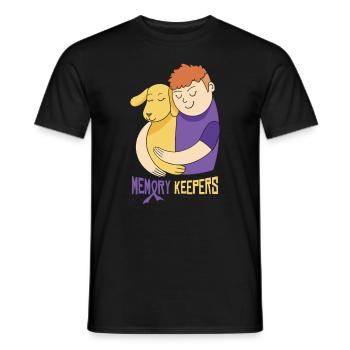 Sensibilisation à la maladie d’Alzheimer Pet Purple Ribbon Pattes - T-shirt homme - noir - Devant - AI Model Male 178 light (178cm)