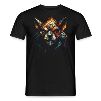 Ours Polygone Art Animal Gift Idea Zoo Animaux colorés - T-shirt homme - noir - Devant - AI Model Male 178 light (178cm)