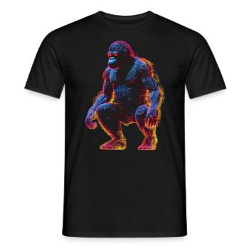 Gorilla Animal Monkey Zoo Animal Motif Animal Lover - T-shirt homme - noir - Devant - AI Model Male 178 light (178cm)