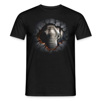Elephant Animal Gift Africa Art Wall Bag - T-shirt homme - noir - Devant - AI Model Male 178 light (178cm)