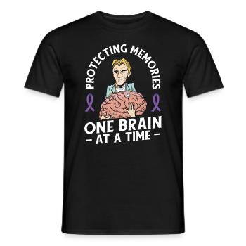 Alzheimer's Awareness Brain Doctors Health - Men's T-Shirt - black - Front - AI Model Male 178 light (178cm)