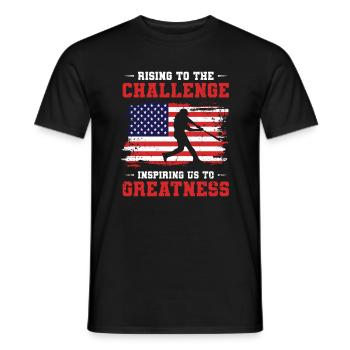 USA Independence American Flag Freedom Sports - Men's T-Shirt - black - Front - AI Model Male 178 light (178cm)