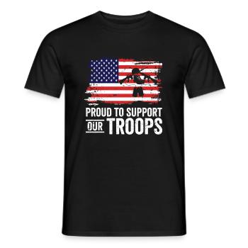 USA Independence Military Heroes Soldier Freedom - Men's T-Shirt - black - Front - AI Model Male 178 light (178cm)