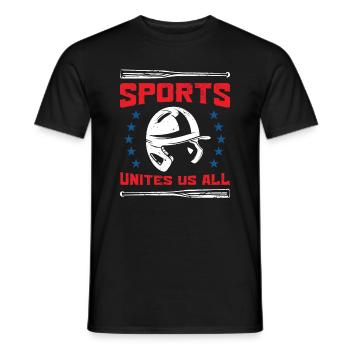USA Independence American Flag Freedom Sports - Men's T-Shirt - black - Front - AI Model Male 178 light (178cm)