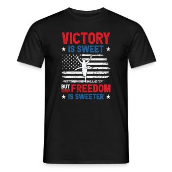 USA Independence American Flag Freedom Sports - Men's T-Shirt - black - Front - AI Model Male 178 light (178cm)