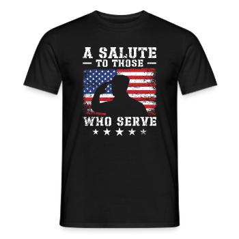 USA Independence Military Heroes Soldier Freedom - Men's T-Shirt - black - Front - AI Model Male 178 light (178cm)