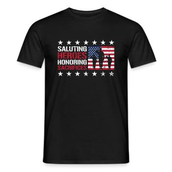 USA Independence Military Heroes Soldier Freedom - Men's T-Shirt - black - Front - AI Model Male 178 light (178cm)
