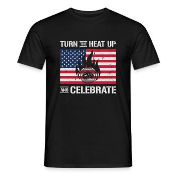 Barbecue de l’indépendance des États-Unis Drapeau américain - T-shirt homme - noir - Devant - AI Model Male 178 light (178cm)