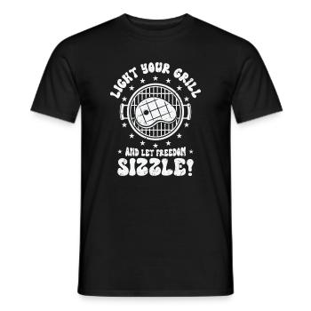 Barbecue de l’indépendance des États-Unis Drapeau américain - T-shirt homme - noir - Devant - AI Model Male 178 light (178cm)