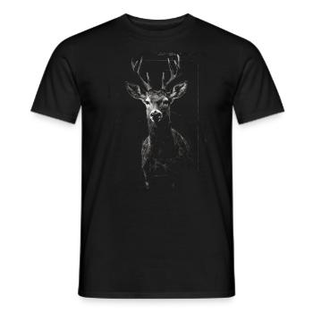 Deer Deer Forest Art Animal Gift Animal Motif - T-shirt homme - noir - Devant - AI Model Male 178 light (178cm)
