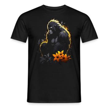 Gorilla Animal Monkey Zoo Animal Motif Animal Lover - Men's T-Shirt - black - Front - AI Model Male 178 light (178cm)
