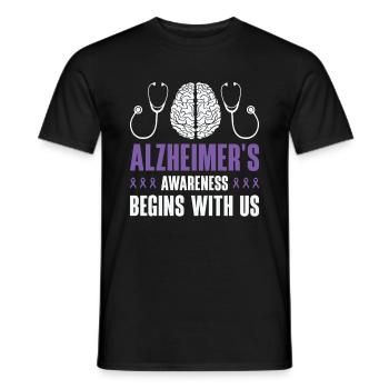 Alzheimer's Awareness Brain Doctors Health - Men's T-Shirt - black - Front - AI Model Male 178 light (178cm)