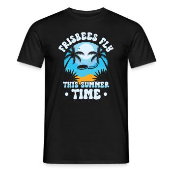 Frisbee Tropical Summer Vacation Flying Disc Sport - Men's T-Shirt - black - Front - AI Model Male 178 light (178cm)