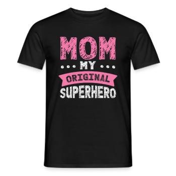 Mothers Day Super Mom Superhero Grandma Heroine - Men's T-Shirt - black - Front - AI Model Male 178 light (178cm)