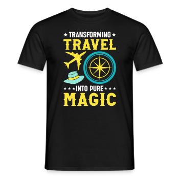 Transformiere Reisen in pure Magie Kompass Welt - Männer T-Shirt - Schwarz - Vorne - AI Model Male 178 light (178cm)