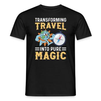 Transform journeys into pure magic compass world - Men's T-Shirt - black - Front - AI Model Male 178 light (178cm)