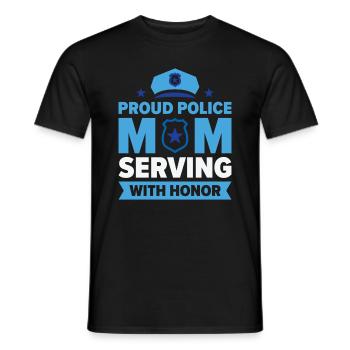 Polizei Muttertag Cop Officer Strafverfolgung - Männer T-Shirt - Schwarz - Vorne - AI Model Male 178 light (178cm)
