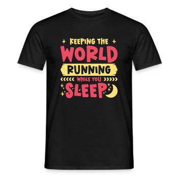 Night Shift Worker Graveyard Duty - Men's T-Shirt - black - Front - AI Model Male 178 light (178cm)
