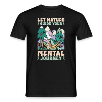 Mental Health Nature Environment Health Awareness - Men's T-Shirt - black - Front - AI Model Male 178 light (178cm)