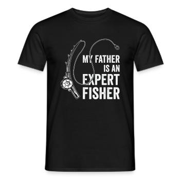 Fisherman Fathers Day Hunting Fishes Dad Fishing - Men's T-Shirt - black - Front - AI Model Male 178 light (178cm)