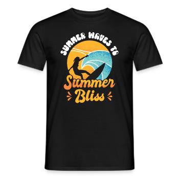 Surf Tropical Surfen Sommer Surfbrett Sport - Männer T-Shirt - Schwarz - Vorne - AI Model Male 178 light (178cm)