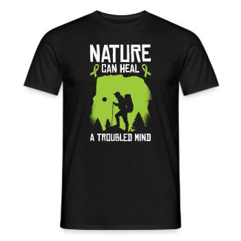 Mental Health Nature Environment Health Awareness - Men's T-Shirt - black - Front - AI Model Male 178 light (178cm)