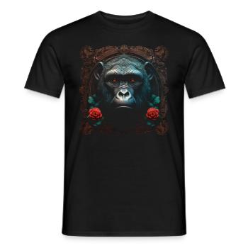 Gorilla Animal Monkey Zoo Animal Motif Animal Lover - T-shirt homme - noir - Devant - AI Model Male 178 light (178cm)