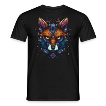 Fox Animal Lover Gift Motif animal sauvage - T-shirt homme - noir - Devant - AI Model Male 178 light (178cm)