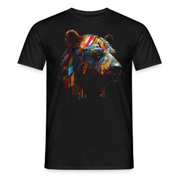 Bear Animal Colorful Gift Idea Christmas Gift - Men's T-Shirt - black - Front - AI Model Male 178 light (178cm)