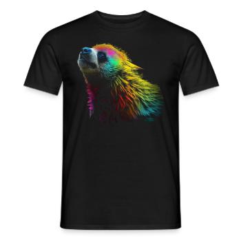 Faultier Tier Geschenk Tiermotiv Tierisch Bunt - Männer T-Shirt - Schwarz - Vorne - AI Model Male 178 light (178cm)