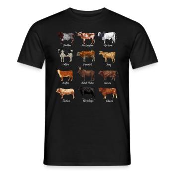 Cattle drawings - cow motif - Men's T-Shirt - black - Front - AI Model Male 178 light (178cm)