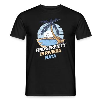 Serenity in Riviera Maya Mexico Beach - Men's T-Shirt - black - Front - AI Model Male 178 light (178cm)