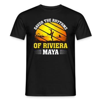 Enjoy the rhythms of Riviera Maya - Men's T-Shirt - black - Front - AI Model Male 178 light (178cm)