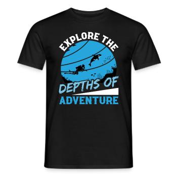 Explore the depths of the sea diving adventure - Men's T-Shirt - black - Front - AI Model Male 178 light (178cm)