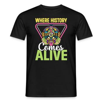 Maya, Aztecs, Mexico: Where history comes alive - Men's T-Shirt - black - Front - AI Model Male 178 light (178cm)