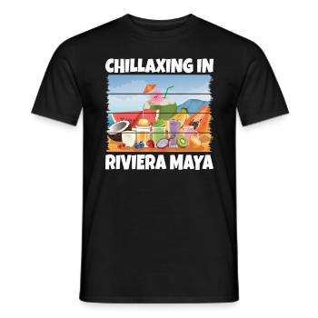 Tropical Vibes Relax in Maya Mexico Chilling - Men's T-Shirt - black - Front - AI Model Male 178 light (178cm)