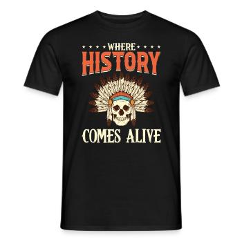 Maya Mexico Where history comes alive Aztecs - Men's T-Shirt - black - Front - AI Model Male 178 light (178cm)