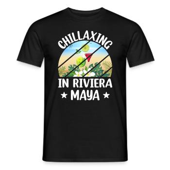 Tropical Vibes Relax in Maya Mexico Chilling - Men's T-Shirt - black - Front - AI Model Male 178 light (178cm)