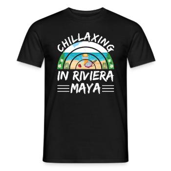 Tropical Vibes Relax in Maya Mexico Chilling - Men's T-Shirt - black - Front - AI Model Male 178 light (178cm)