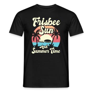 Frisbee Tropical Summer Vacation Flying Disc Sport - Men's T-Shirt - black - Front - AI Model Male 178 light (178cm)