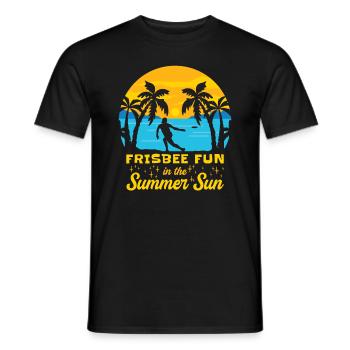 Frisbee Tropical Summer Vacation Flying Disc Sport - Men's T-Shirt - black - Front - AI Model Male 178 light (178cm)