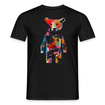 Bear Artwork Animal Bear Gift Animal Motif Art - Men's T-Shirt - black - Front - AI Model Male 178 light (178cm)